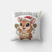Schattig Kerst Dik-Dik – Feestelijke Kerstverlicht Kussen (Voorkant)
