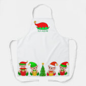 Schattig Kerst Elf Team & Kerstboom Schort (Voorkant)