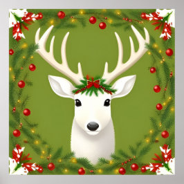 Schattig kerst hert poster