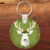 Schattig kerst hert  sleutelhanger (Voorkant)