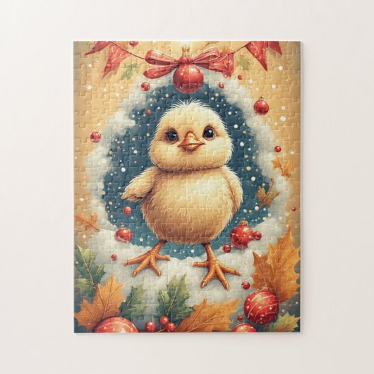 Schattig Kerst Kiekentje  Legpuzzel (Verticaal)