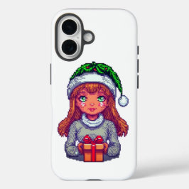 Schattig Kerst meisje iPhone 16 Hoesje