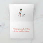 Schattig Kerst Meisje & Hond Kaart (Binnen)