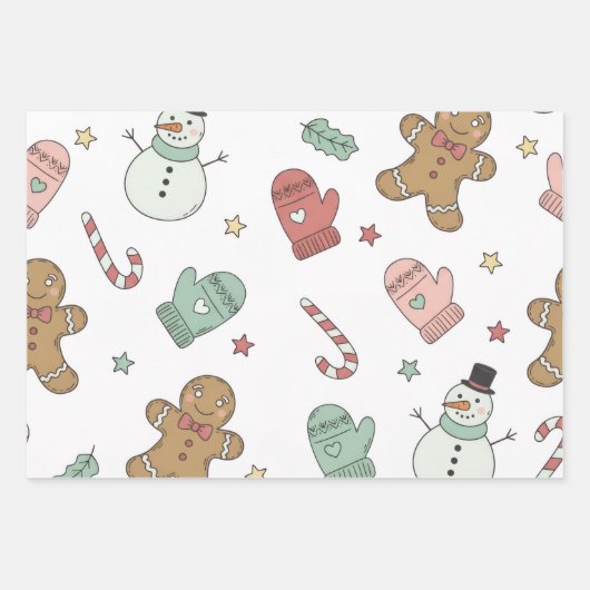 Schattig kerst naadloos patroon inpakpapier – G Vel (Voorkant)