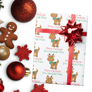 Schattig Kerst Reinder Aangepaste Kinderfeestje Cadeaupapier