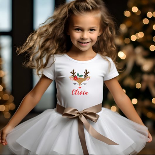 Schattig Kerst Rendier Meisje