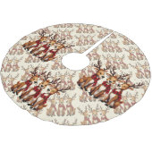 Schattig Kerst Rendier Trio met Geruite Sjaals Kerstboom Rok (Gekanteld)