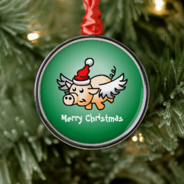 Schattig Kerst Varken Metalen Ornament