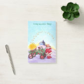 Schattig kerstBeer met rode wagon Post-it® Notes (Kantoor)