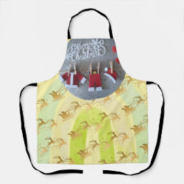 Schattig Kerstbel Lijntekening Schort