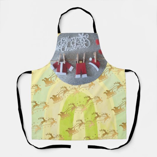 Schattig Kerstbel Lijntekening Schort (Voorkant)