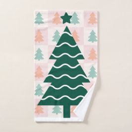 Schattig Kerstboom Vakantieontwerp. Handdoek