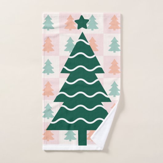 Schattig Kerstboom Vakantieontwerp. Handdoek (Handdoek)
