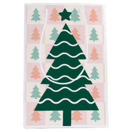 Schattig Kerstboom Vakantieontwerp. Medium Cadeauzakje