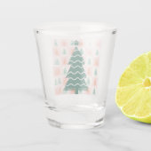 Schattig Kerstboom Vakantieontwerp. Shot Glas (Achterkant)