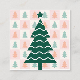Schattig Kerstboom Vakantieontwerp. Vierkante Visitekaartje