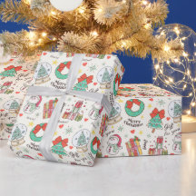 Schattig kerstcadeau-icoonpatroon in licht wit