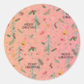 Schattig kerstcadeau  ronde sticker (Voorkant)