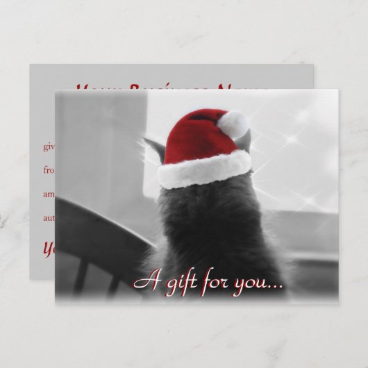 Schattig kerstcadeaubon briefkaart (Voorkant / Achterkant)