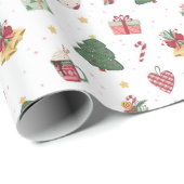 Schattig kerstcadeaupapier cadeaupapier (Rol Hoek)