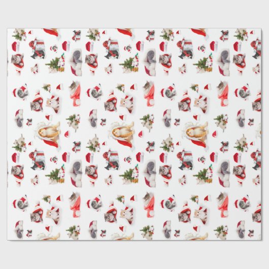 Schattig kerstcadeautje 2 omslagpapier cadeaupapier (Vlak)