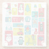 Schattig kerstcadeorkalender glazen onderzetter (Achterkant)