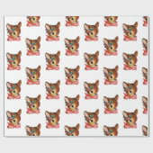 Schattig kerstdeerpapier met retro cadeaupapier (Vlak)