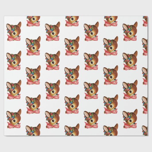 Schattig kerstdeerpapier met retro cadeaupapier (Vlak)