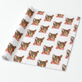 Schattig kerstdeerpapier met retro cadeaupapier (Uitgerold)