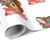 Schattig kerstdeerpapier met retro cadeaupapier (Rol Hoek)