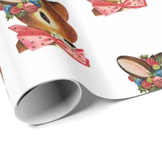 Schattig kerstdeerpapier met retro cadeaupapier (Rol Hoek)