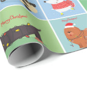 Schattig kerstdieren Verpakkingspapier Cadeaupapier (Rol Hoek)