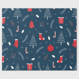 Schattig kerstdoodlepatroon cadeaupapier