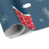 Schattig kerstdoodlepatroon cadeaupapier (Rol Hoek)