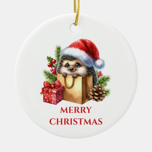 Schattig Kerstegeltje Keramisch Ornament (Voorkant)