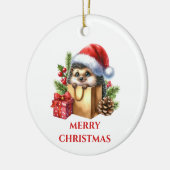 Schattig Kerstegeltje Keramisch Ornament (Links)