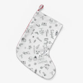 schattig kerstfeest doedle kleine kerstsok (Voorkant (Hangend))