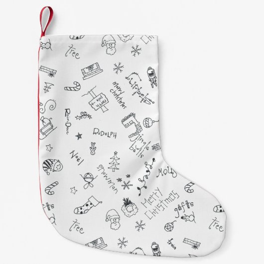 schattig kerstfeest doedle kleine kerstsok (Voorkant)