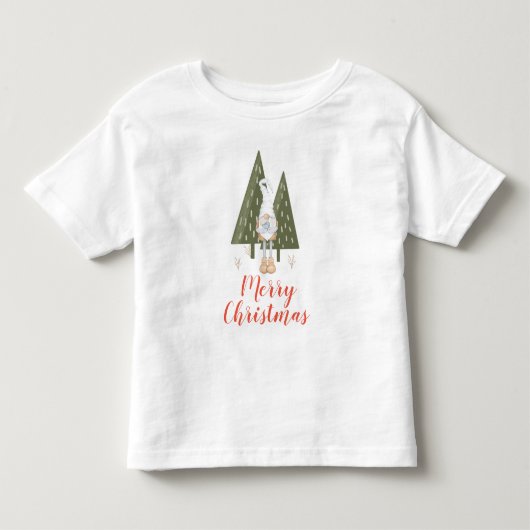 Schattig kerstfeest Kabouter Blauwe Vogel Kinder Shirts (Voorkant)
