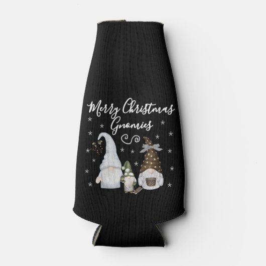 Schattig kerstfeest Kaboutertjes Flesjeskoeler (Voorkant)