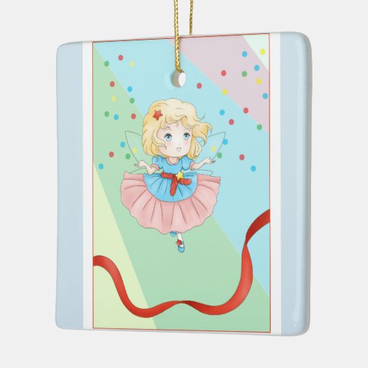 Schattig kerstfeest keramisch ornament (Links)