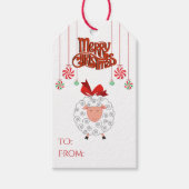Schattig kerstfeest met kleine schapen cadeaulabel (Voorkant)