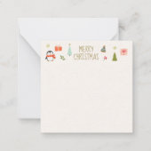 Schattig kerstfeest notitiekaartje (Voorkant)
