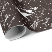 Schattig kerstfeest rendierpatroon cadeaupapier (Rol Hoek)