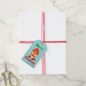 Schattig kerstfeest Rode Vos Kerstman Sjaal vakant Cadeaulabel (Met Touw)