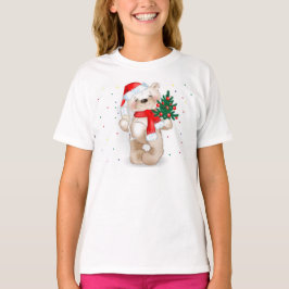 schattig kerstfeest teddybeer t - shirt