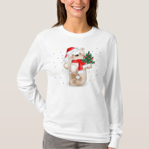 schattig kerstfeest teddybeer t - shirt