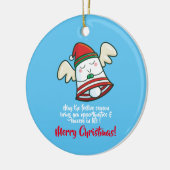 schattig kerstfeest vliegend keramisch ornament (Links)