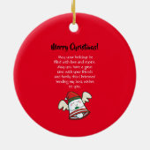 schattig kerstfeest vliegend keramisch ornament (Achterkant)