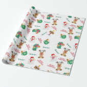 Schattig Kerstfeest voor Kinderen Cadeaupapier (Uitgerold)